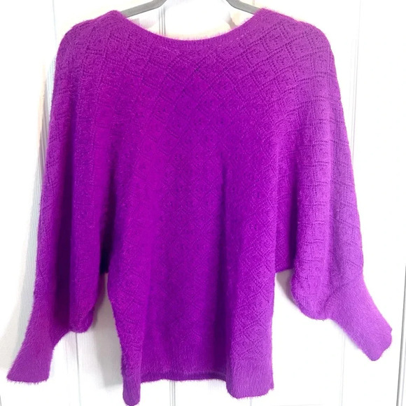 🩷”Oliver O” NWT Vibrant Purple 3/4 Sleeve Super Soft Sweater Size M💜 - Picture 3 of 11